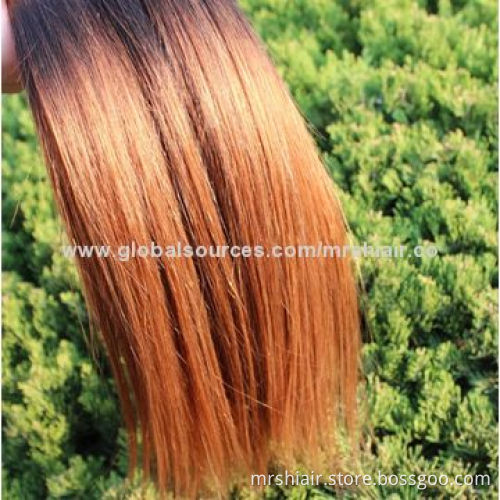 24-inch Two-tone Colored Straight Brazilian Human Remy Hair Weave